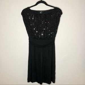 XXI Black Sequin Sleeveless Evening Dress Medium